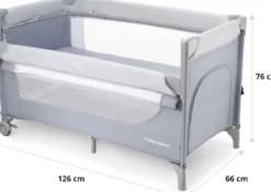 Lit parapluie avec table a` langer, matelas, parois ae´re´es, réglage 4 niveaux