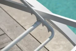 Lot de 2 bains de soleil en toile plastifiée et aluminium - blanc