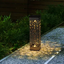 Lot de 3 balises solaires organic inox