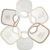 Lot de 6 bavoirs naissance beige