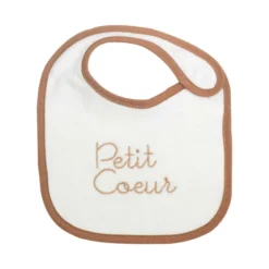 Lot de 6 bavoirs naissance beige
