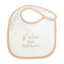 Lot de 6 bavoirs naissance beige