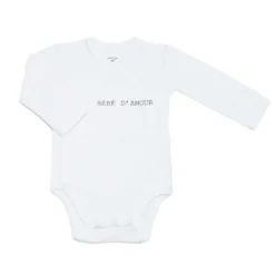 Lot de 2 bodies bébé manches longues gri