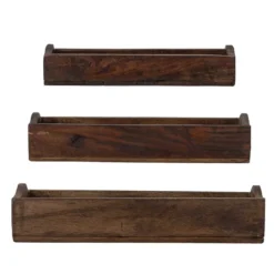 Lot de 3 boites en bois d'orme coloris