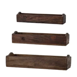 Lot de 3 boites en bois d'orme coloris
