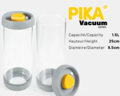 Lot de 2 boîtes de conservation en verre et sous vide – 1,5l - pika
