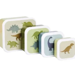 Lot de 4 boîtes à goûter dinosaure