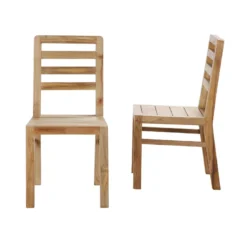 Lot de 2 chaises bois de teck recyclé