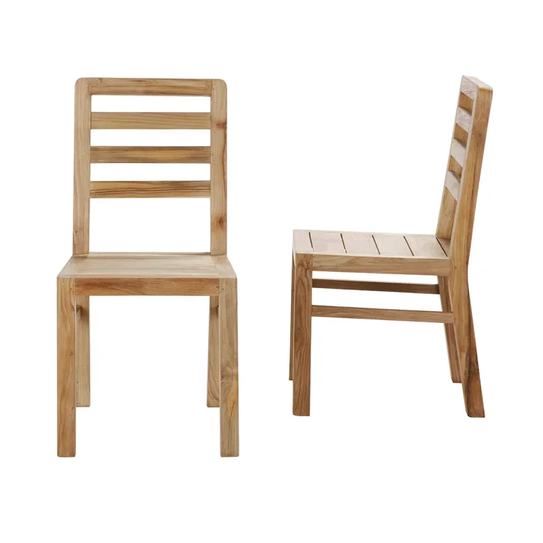 Lot de 2 chaises bois de teck recyclé