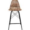 Lot de 2 chaises de bar de jardin 63 cm en résine tressée marron - tiptur