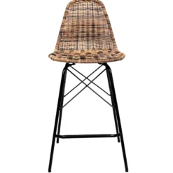 Lot de 2 chaises de bar de jardin 63 cm en résine tressée marron - tiptur