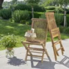 Lot de 2 chaises de jardin en teck huilé