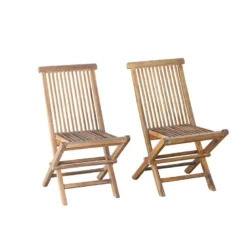 Lot de 2 chaises de jardin en teck huilé