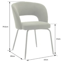 Lot de 2 chaises en tissu boucle vert flavia