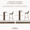 Lot de 2 chaises pour îlot central 65 cm en cuir synthétique vert - henrik