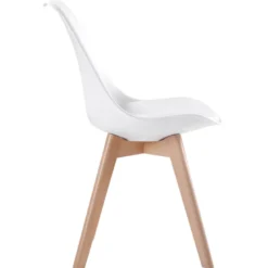 Lot de 4 chaises scandinaves nora blanches avec coussin