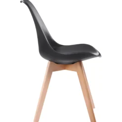 Lot de 4 chaises scandinaves nora noires avec coussin