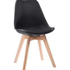 Lot de 4 chaises scandinaves nora noires avec coussin