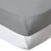 Lot de 2 draps housse berceau 83x50 cm bio - blanc gris