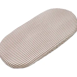 Lot de 2 draps housses pour nacelle praliné vichy rayures moka