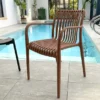 Lot de 2 fauteuils de jardin empilables en polypropylène - terracotta