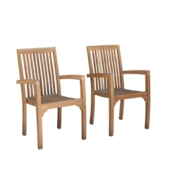 Lot de 2 fauteuils de jardin en teck