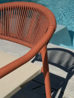 Lot de 2 fauteuils de jardin - - terracotta