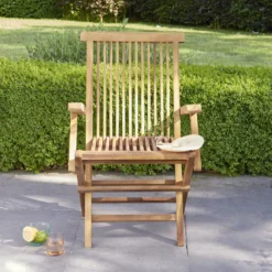 Lot de 4 fauteuils en teck huilé