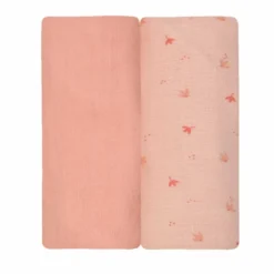 Lot de 2 langes rose 70x70 cm