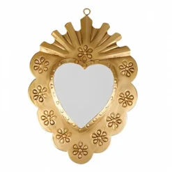 Lot de 3 miroirs métal doré exvoto