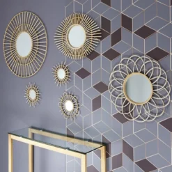 Lot de 3 miroirs rotin d28