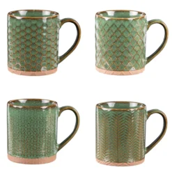 Lot de 4 mugs jaspe verts 35 cl Vert foncé