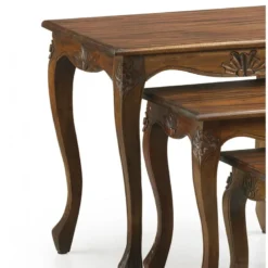 Lot de 3 sellettes bois marron -