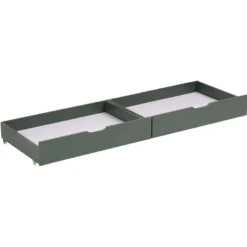 Lot de 2 tiroirs de rangement verts pour lit