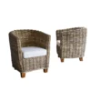 Lot 2 fauteuils de jardin kubu naturel