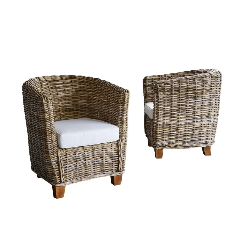 Lot 2 fauteuils de jardin kubu naturel