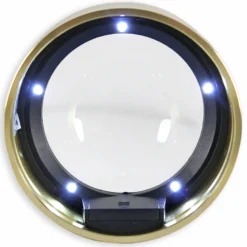 Loupe led grossissement x5 - design doré élégant - lentille verre ø7 cm
