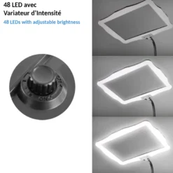 Loupe lumineuse sur pied lentille reversible 3x 48 led rechargeable