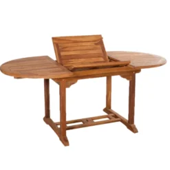 Lubok salon de jardin teck huilé 6 pers - table ovale 4 chaises 2 fauteuils