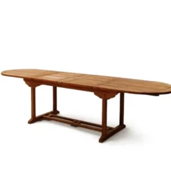 Lubok table de jardin ovale 8 chaises et 2 fauteuils en teck huilé