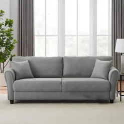 Lucerne canapé 4 places en tissu gris clair