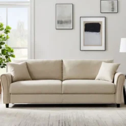 Lucerne canapé 4 places en tissu beige
