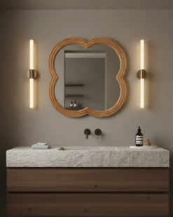 Lucky - miroir mural en bois massif de manguier 60x60 cm