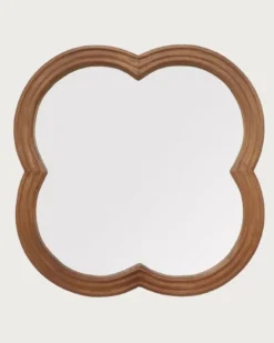 Lucky - miroir mural en bois massif de manguier 60x60 cm