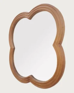 Lucky - miroir mural en bois massif de manguier 60x60 cm