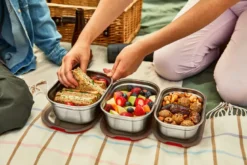 Lunch box en inox micro-ondable set de 3 mix (600-900-1200ml)