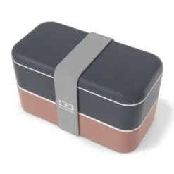 Lunch box rectangle 2x500ml bleu rose