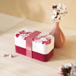 Lunch box rectangulaire 2x500ml magnolia