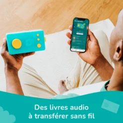 Lunii - pack voyage ma fabrique à histoires verte et son casque audio assorti