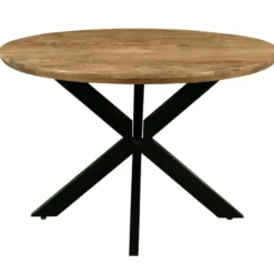 Macy-table à manger ronde 4 personnes 130 cm en bois massif